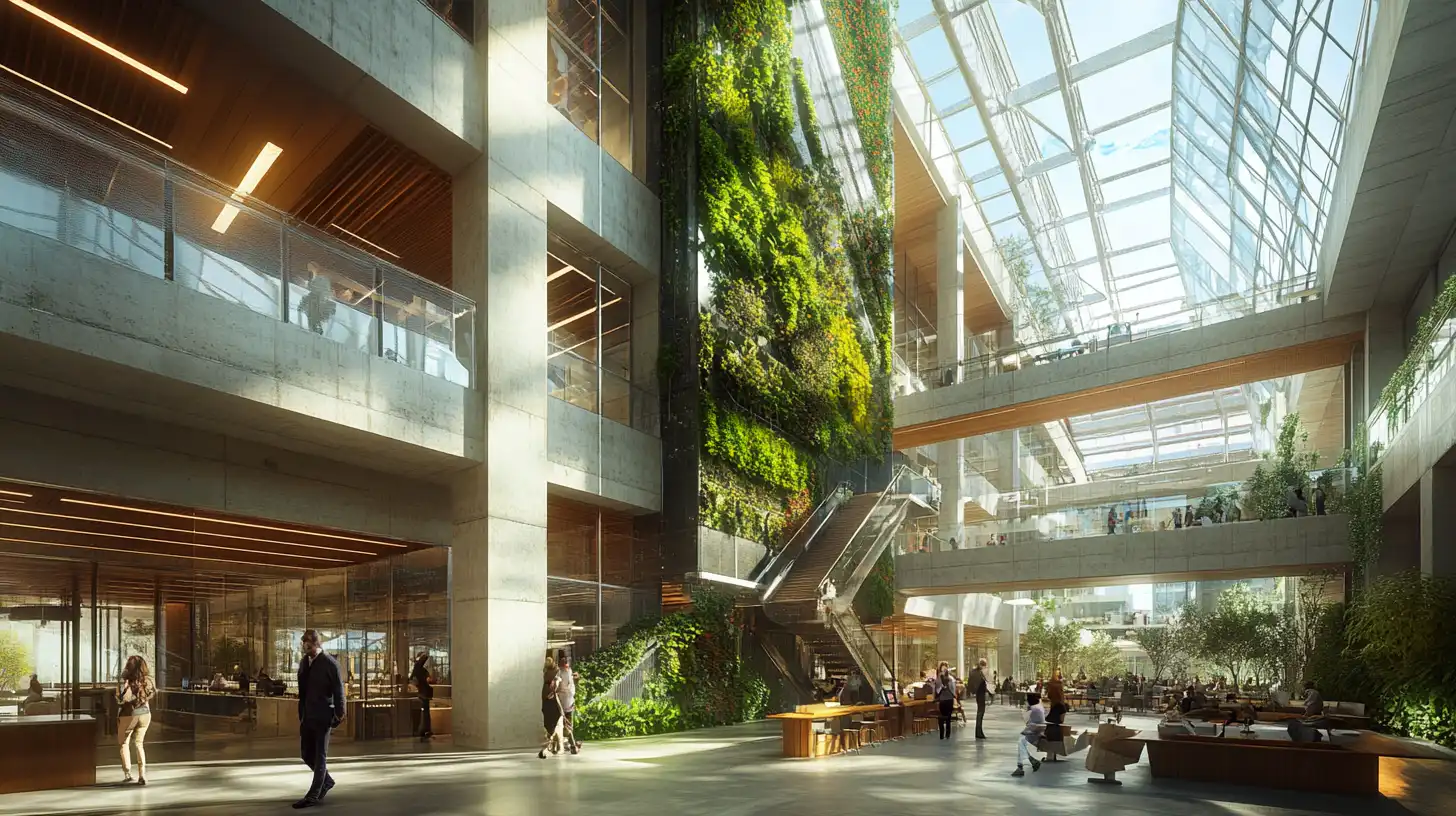 Commercial architecture rendering AI for office buildings