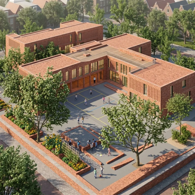 Brick Masonry School Courtyard