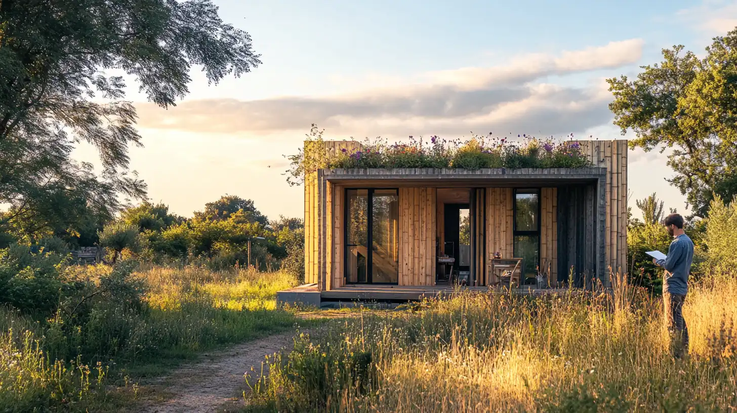 A beautiful small sustainable house built with rammed earth and natural materials