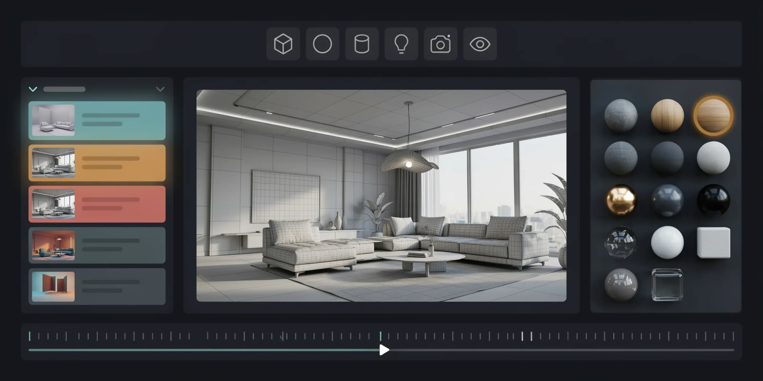 Detailed view of the 3ds Max interface showcasing organized layers for architectural rendering.