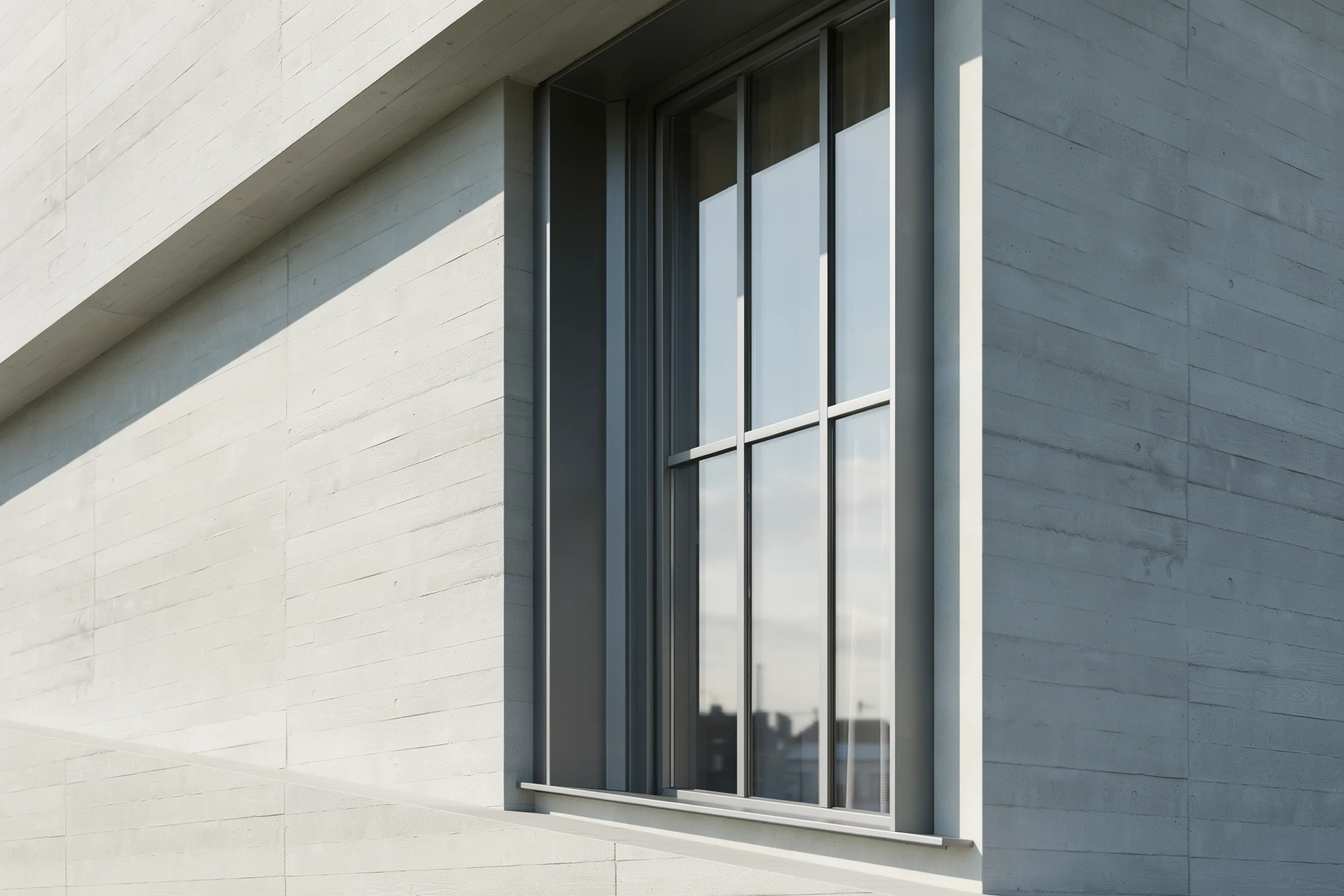 Detailed render of a window showcasing geometric precision in architecture.