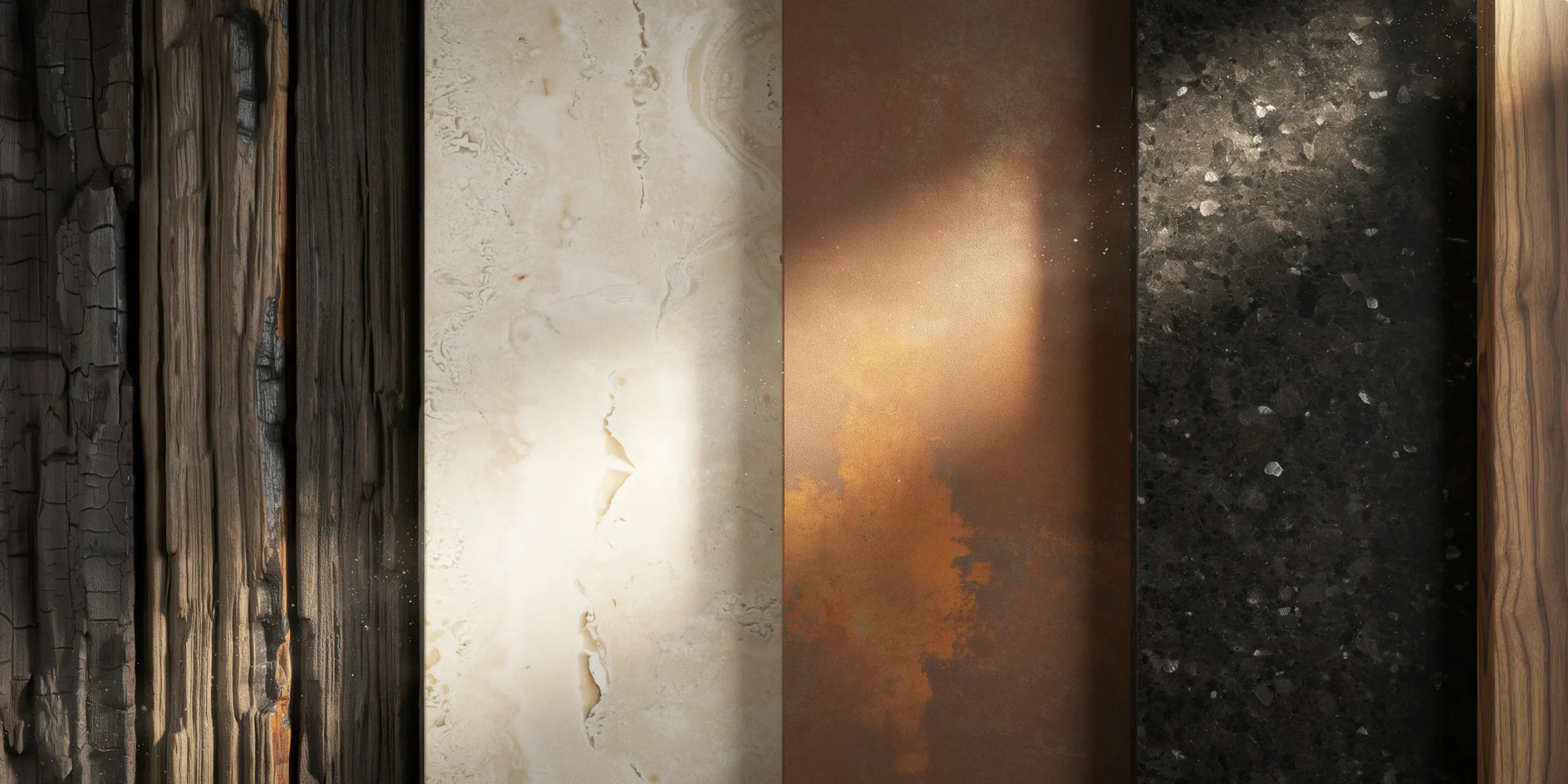 Macro shot of architectural materials showcasing unique textures.