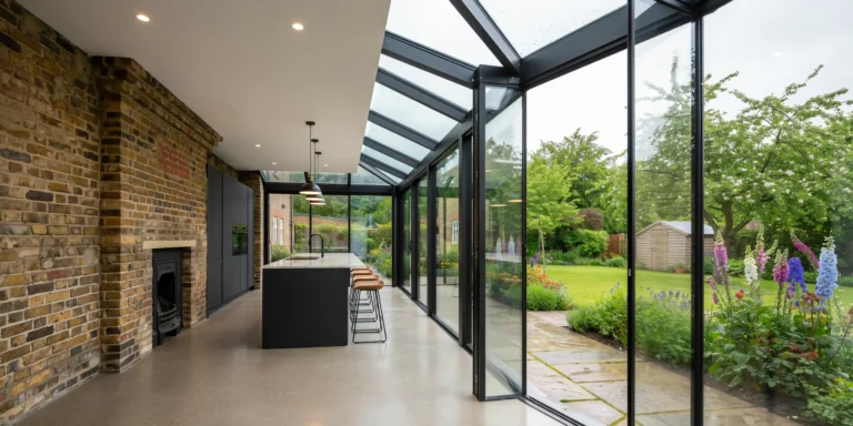 Black Steel and Glass Extension