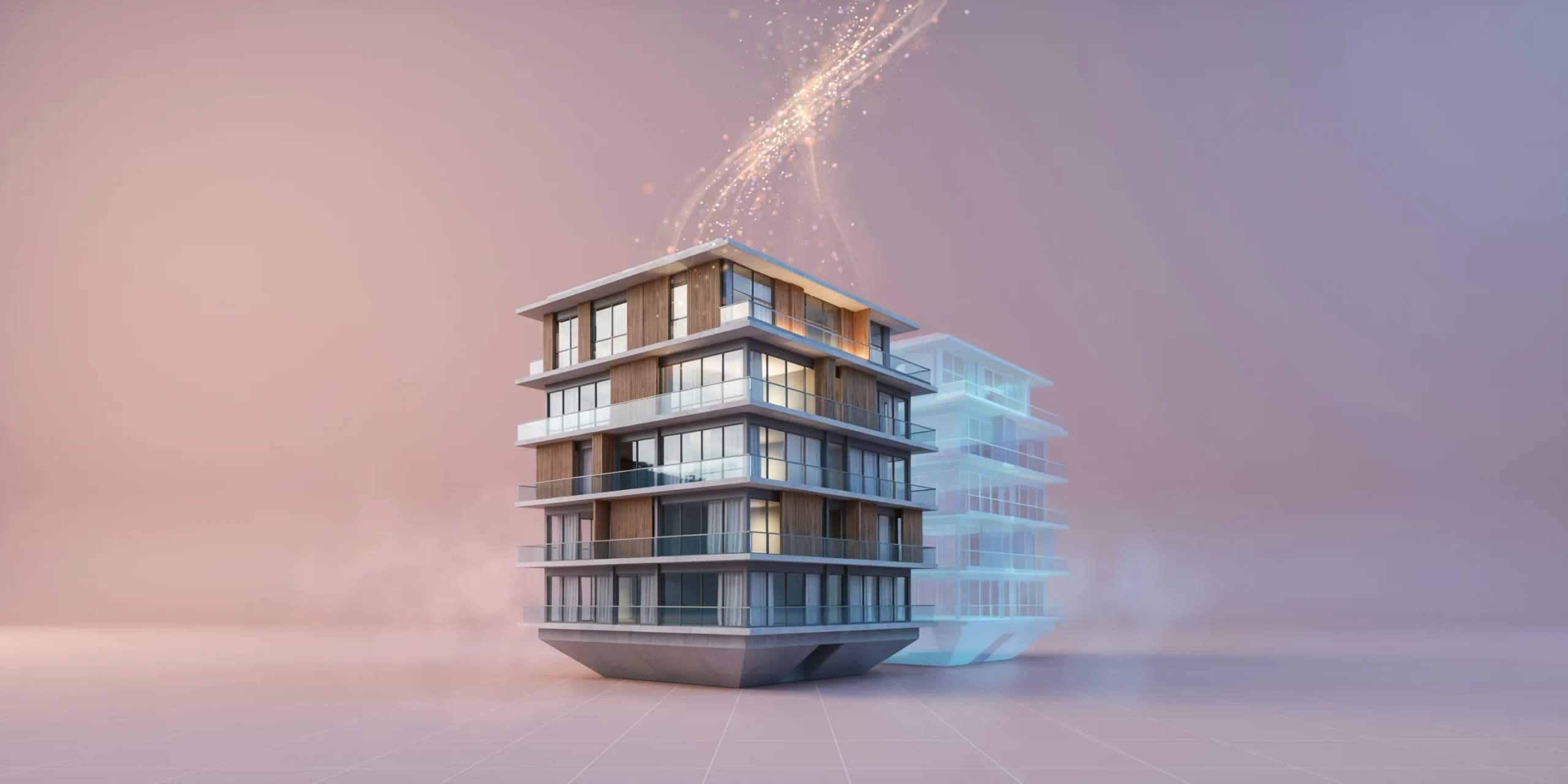 Close-up of a 3D architectural model being uploaded for cloud rendering