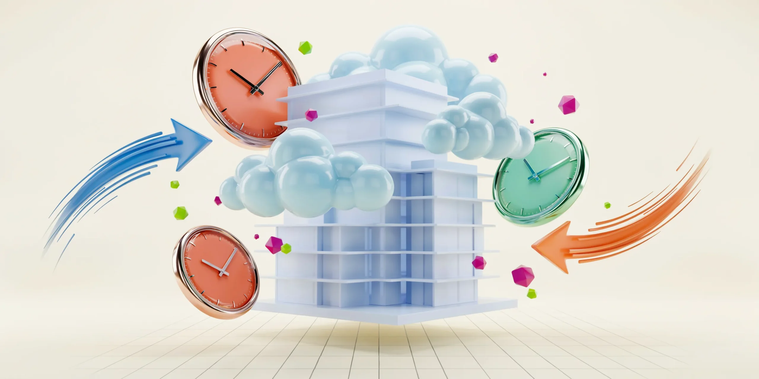 Abstract representation of cloud rendering benefits for architects