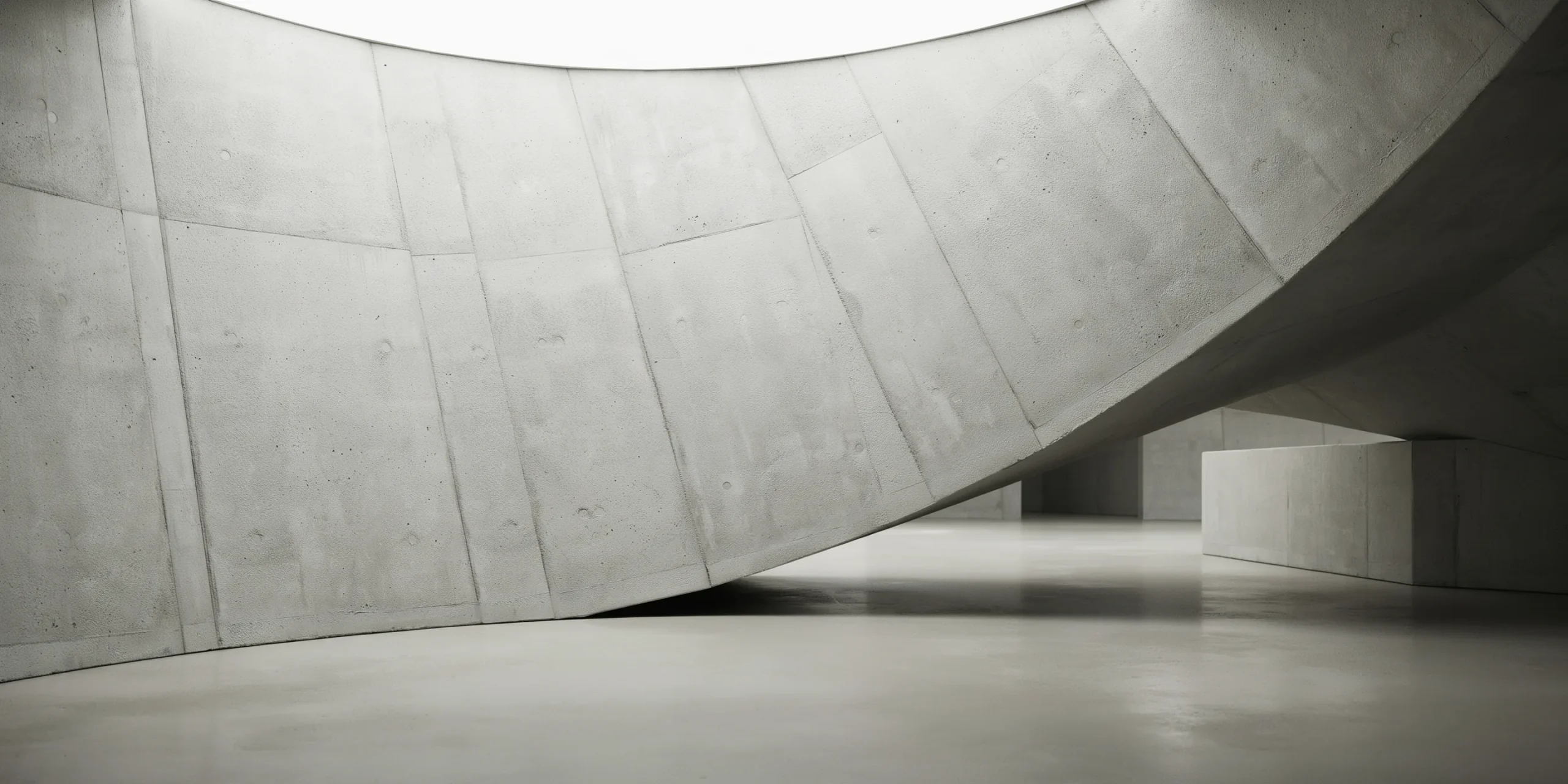 Versatile concrete architecture showcasing unique forms and textures in soft lighting