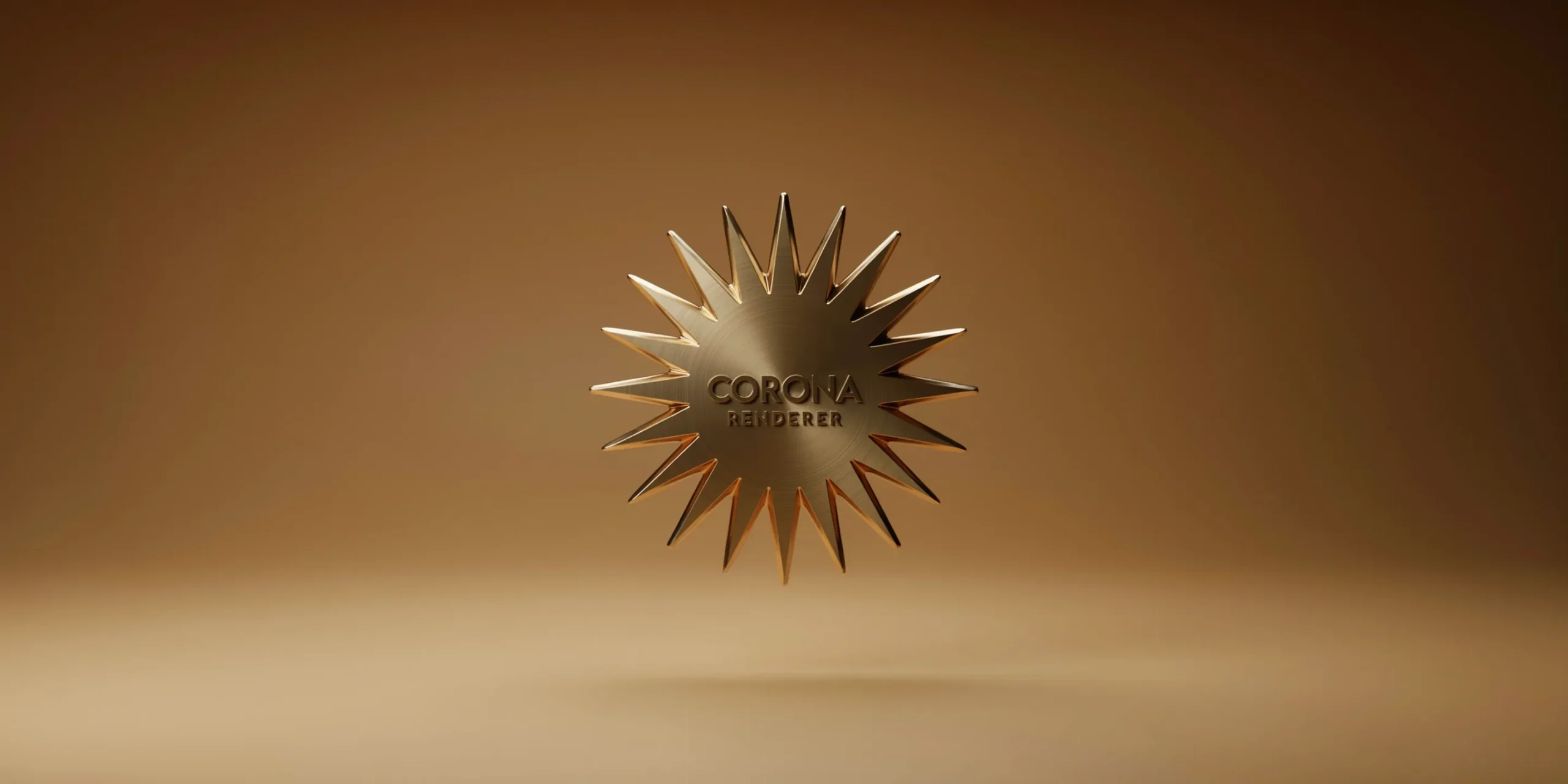 Close-up of the Corona Renderer logo, representing its importance in architectural visualization.