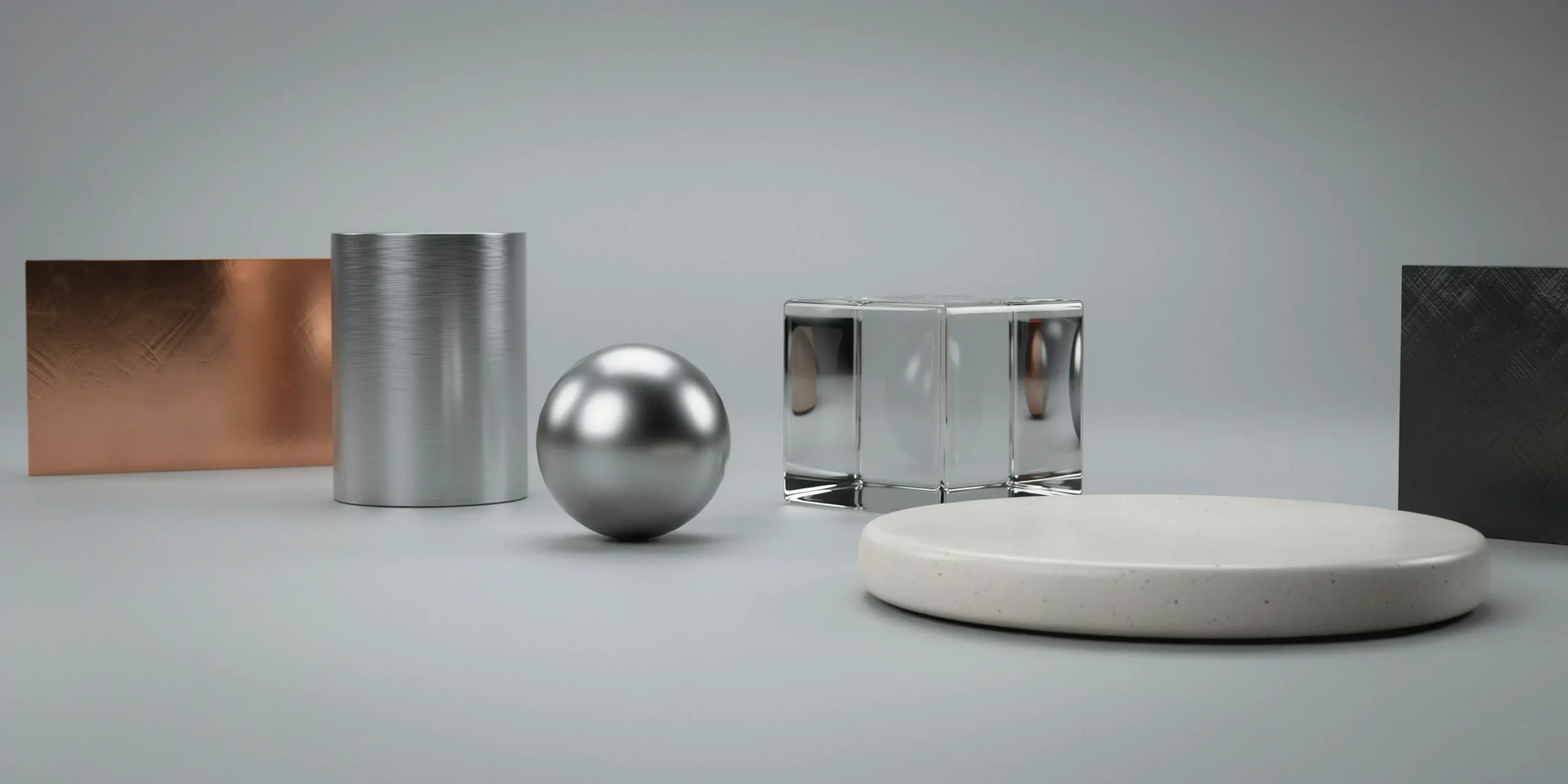 Close-up of Corona Physical Material shader showcasing various realistic material samples.