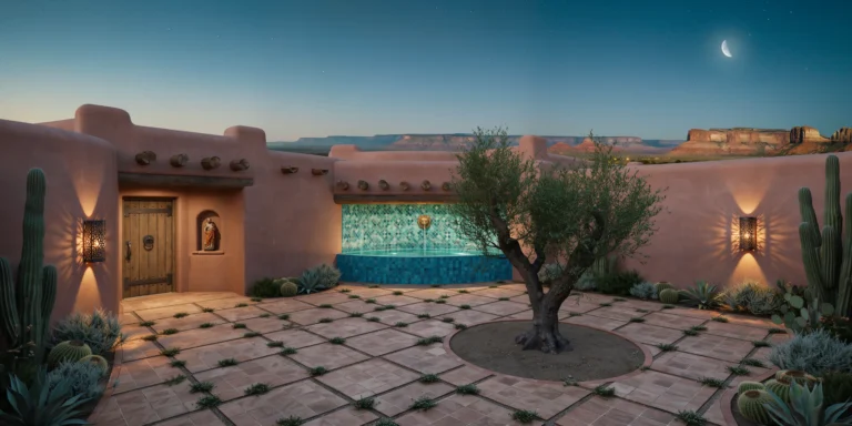 Desert Adobe Courtyard House