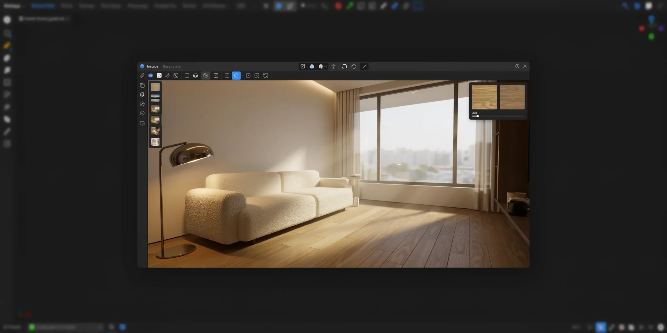 Enscape rendering viewport in Revit showcasing real-time updates