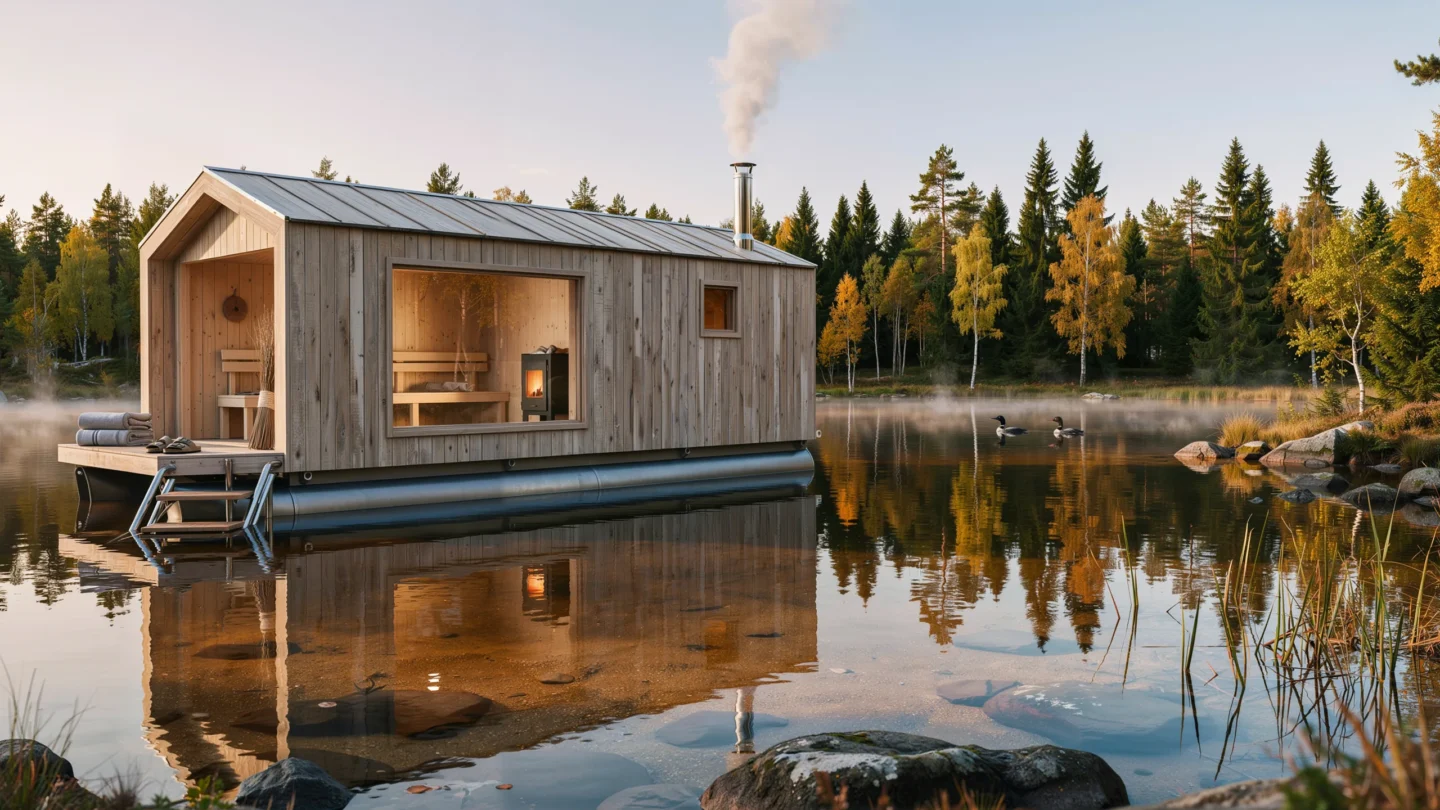 Floating Sauna on Nordic Lake