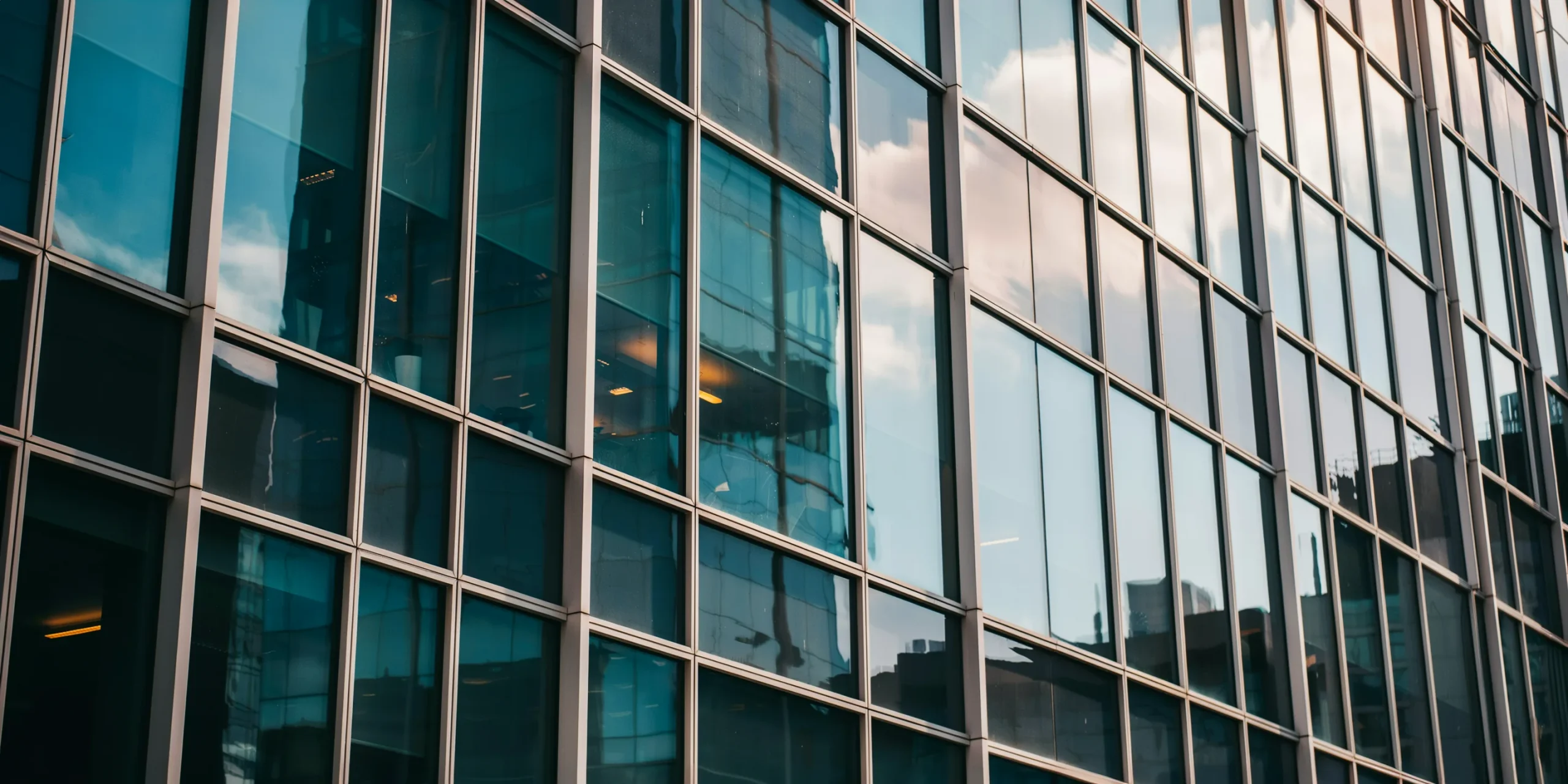 Close-up of a glass facade rendered with Blender's Cycles engine
