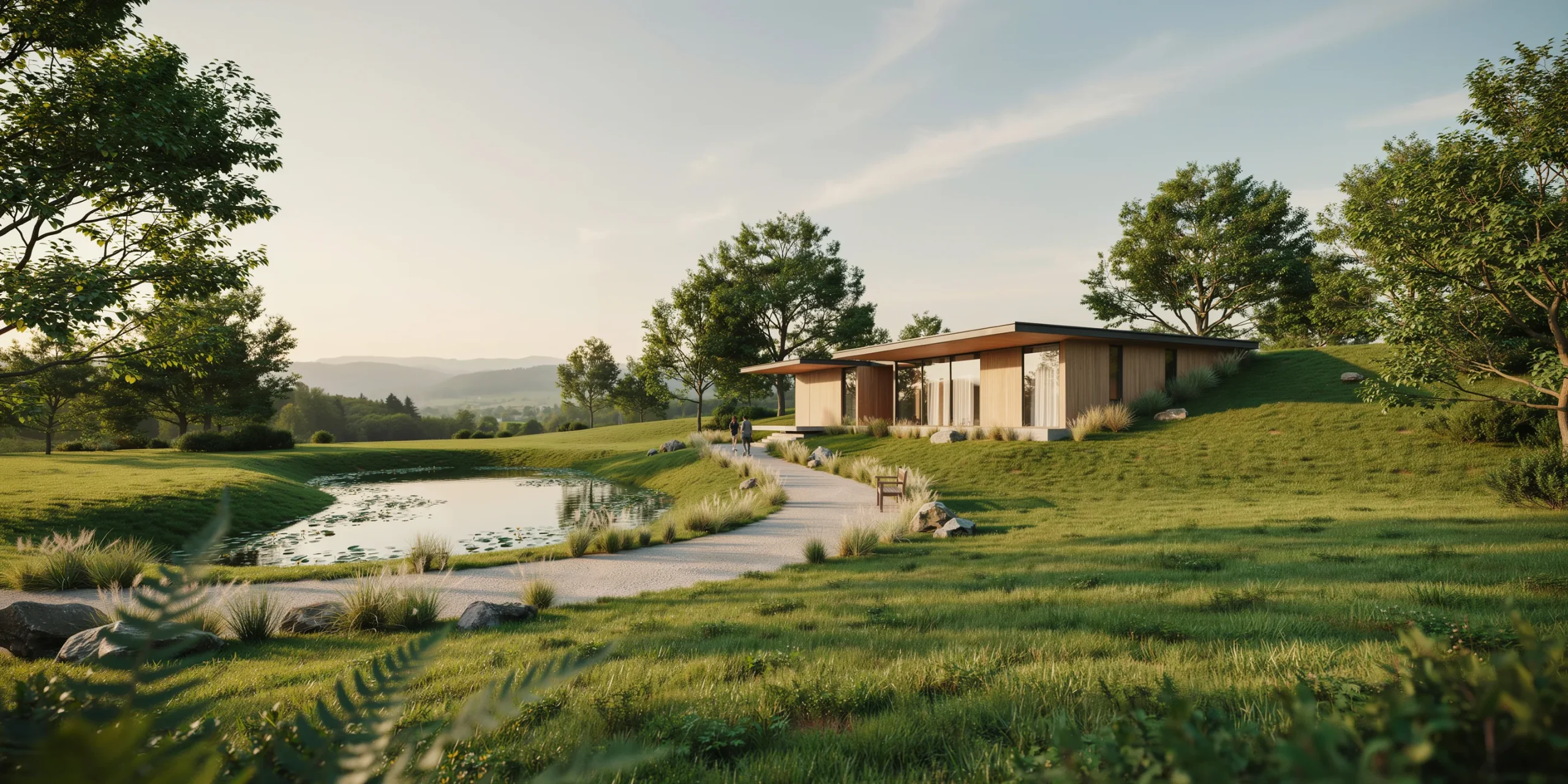 Real-time rendering scene created in Twinmotion showcasing an architectural environment