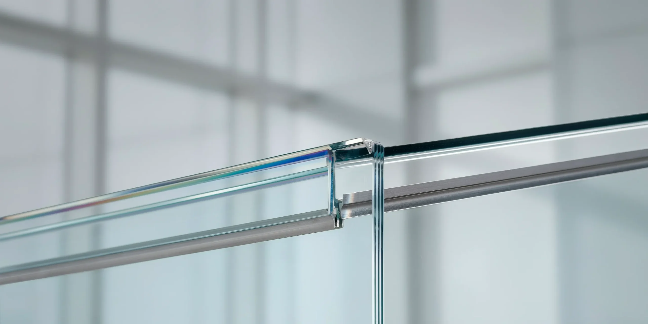 Macro shot of double-glazed glass unit showing low-emissivity coating.