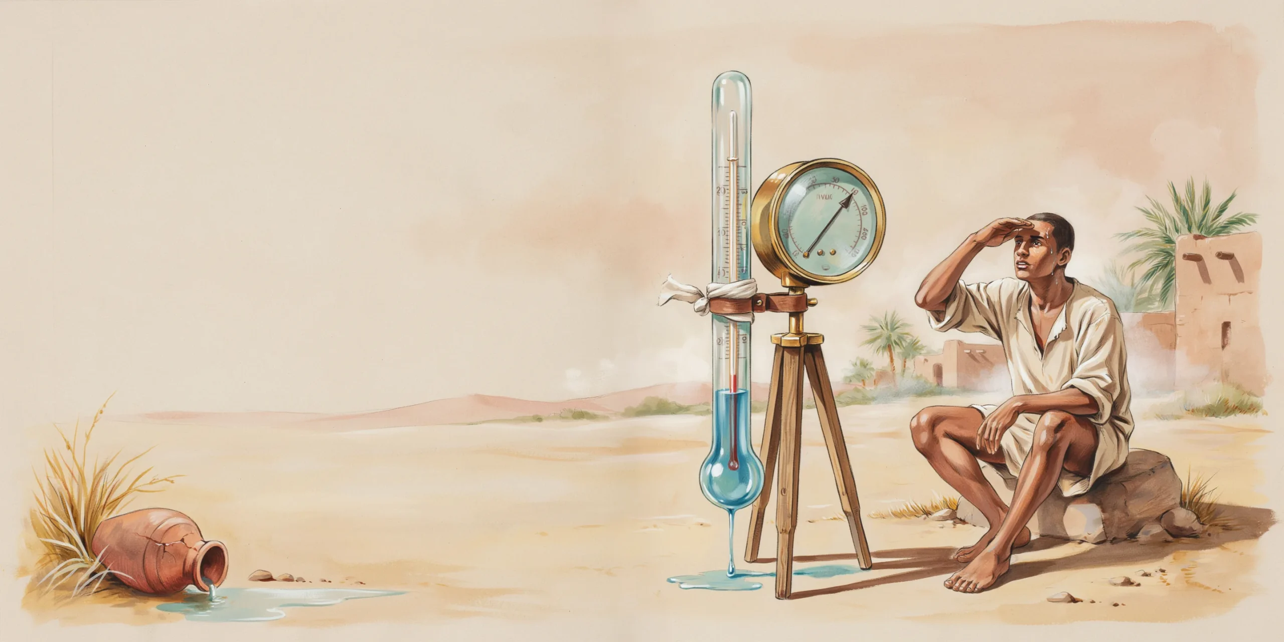 Illustration of wet-bulb temperature in a hot climate