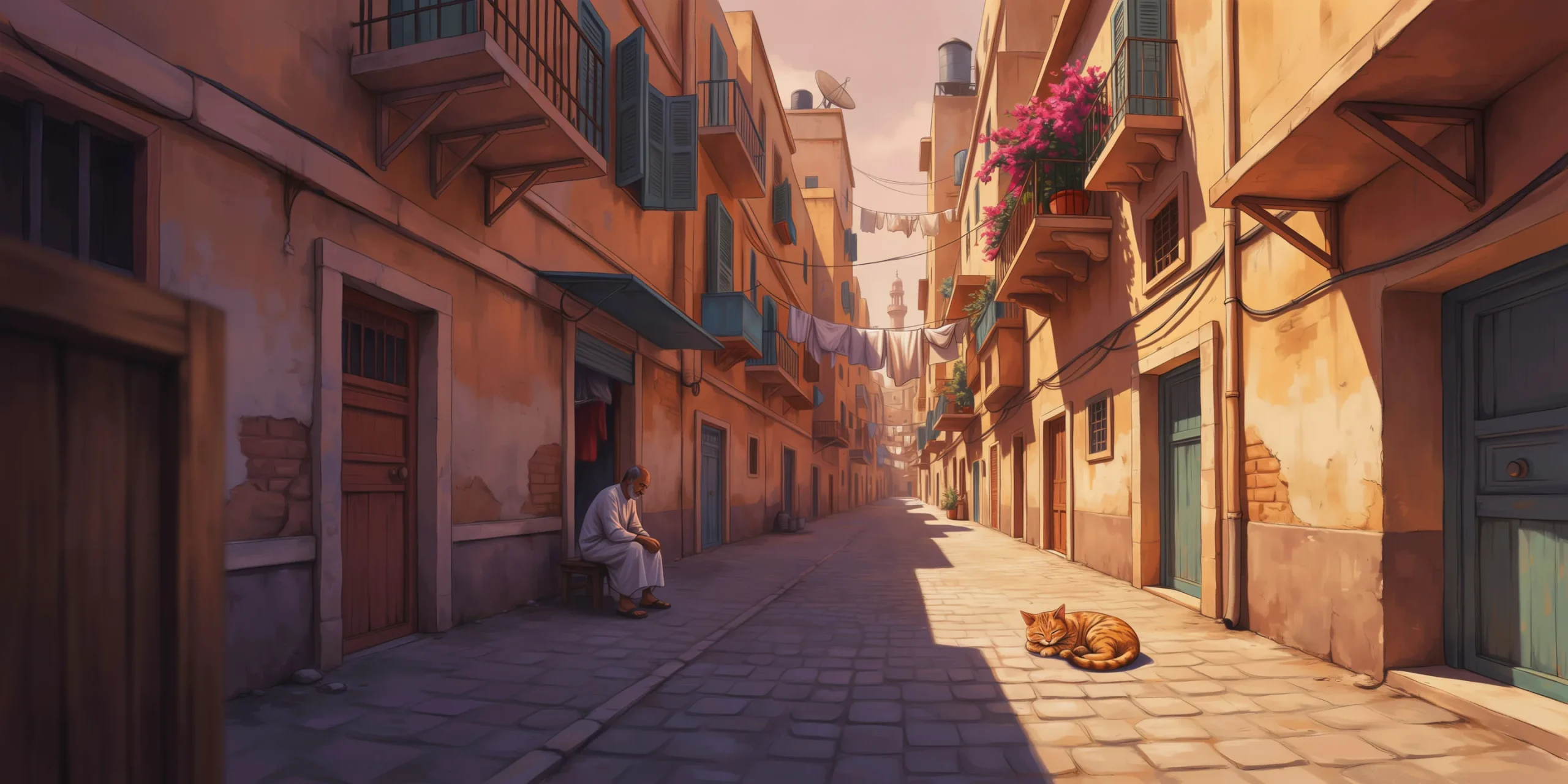 Isometric view of narrow street showcasing canyon effect in architecture
