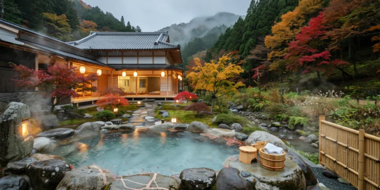 Japanese Onsen Ryokan Exterior