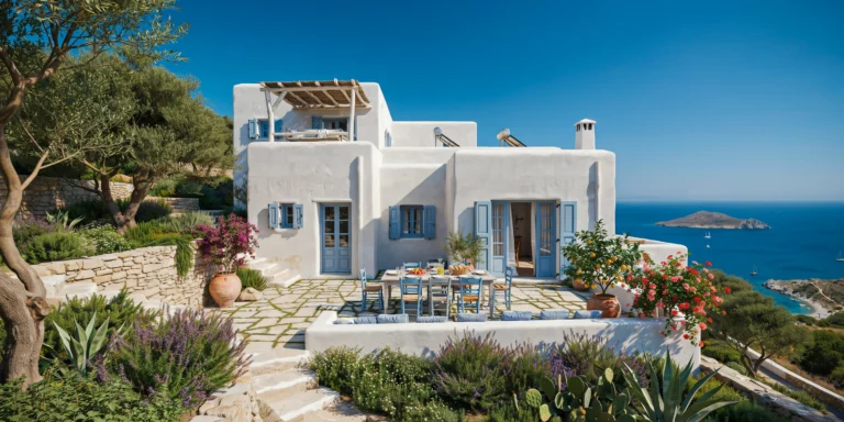 Mediterranean Hillside Villa Exterior