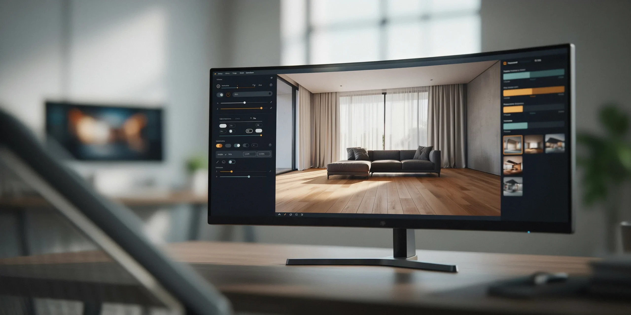 Close-up of Octane Render settings interface for architectural visualization