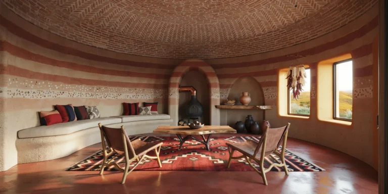 Organic Clay House Interior