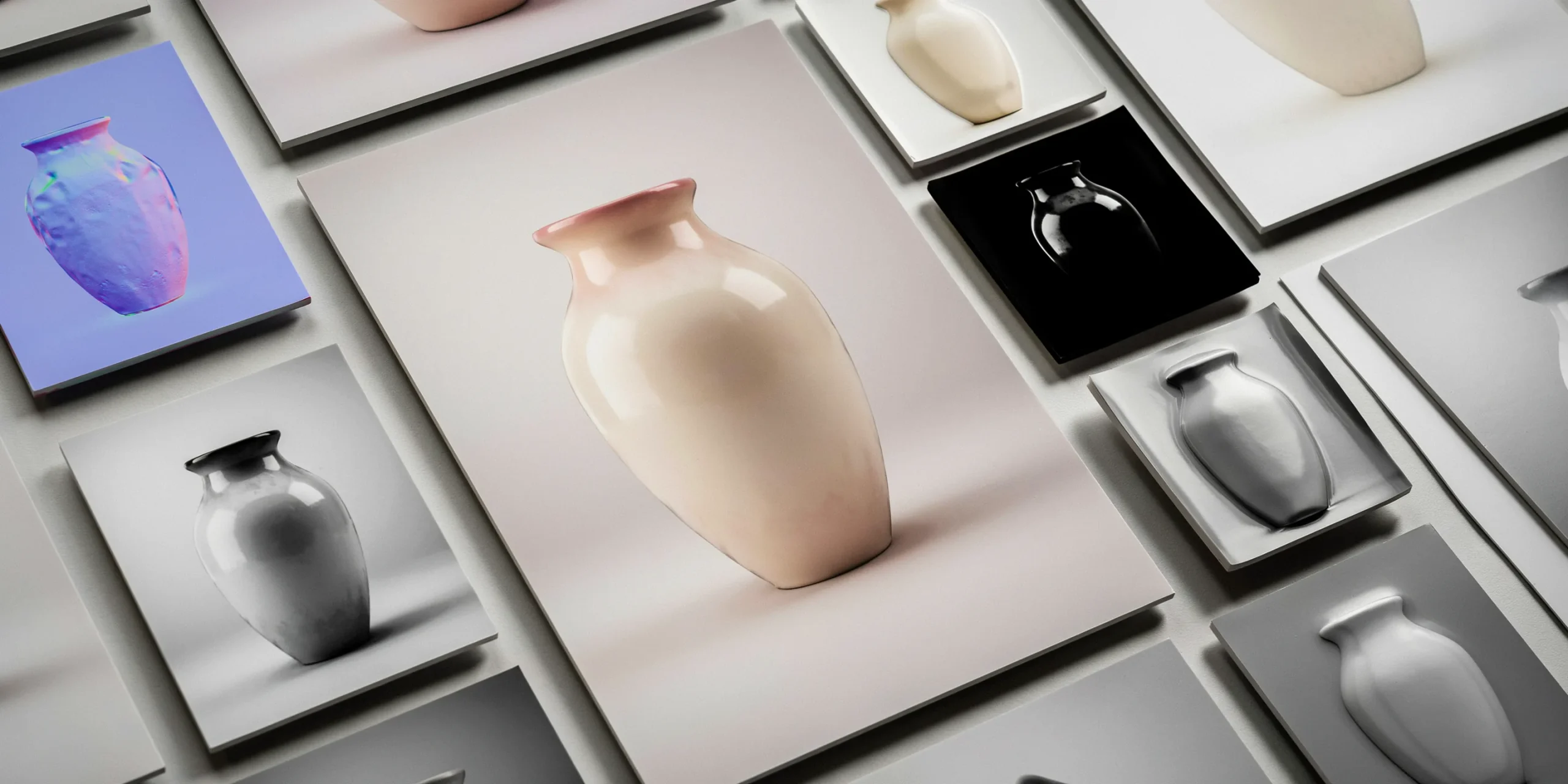 Close-up of essential render passes for post production in Photoshop