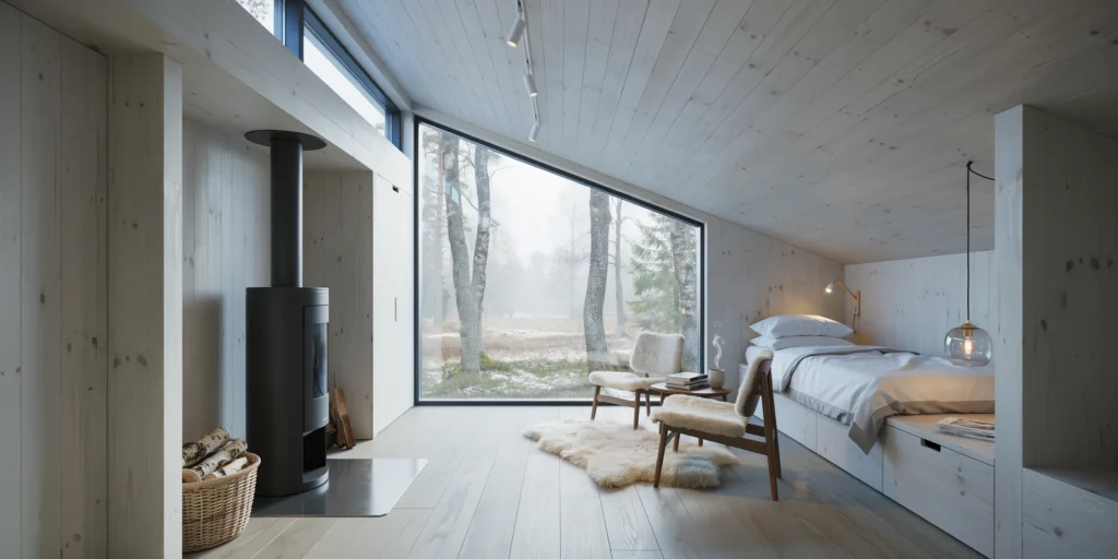 Scandinavian Forest Retreat Interior