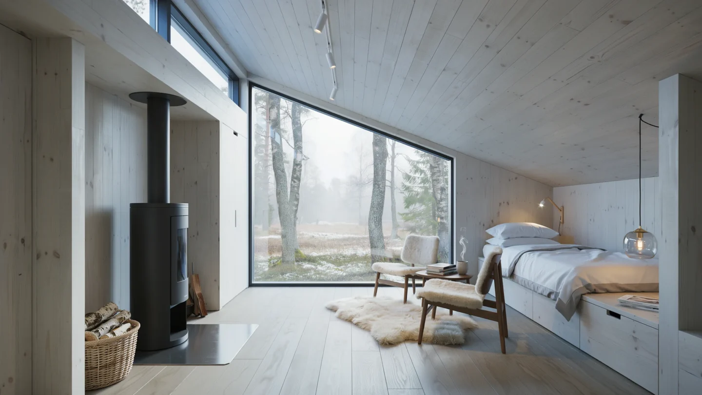 Scandinavian Forest Retreat Interior