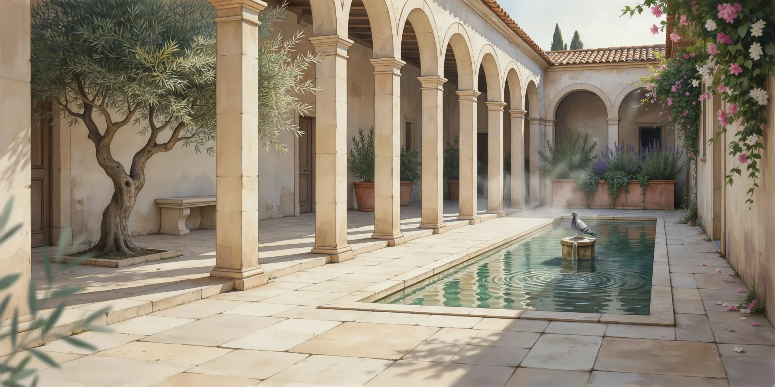 Courtyard design exemplifying climate strategies in vernacular architecture.