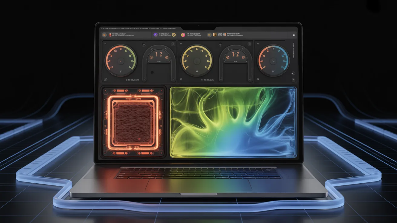 Visual representation of thermal throttling in laptops for architects