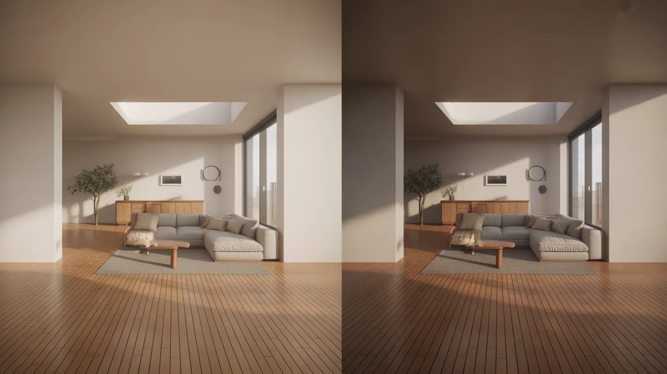 Comparison of rendering quality between Coohom and dedicated engines