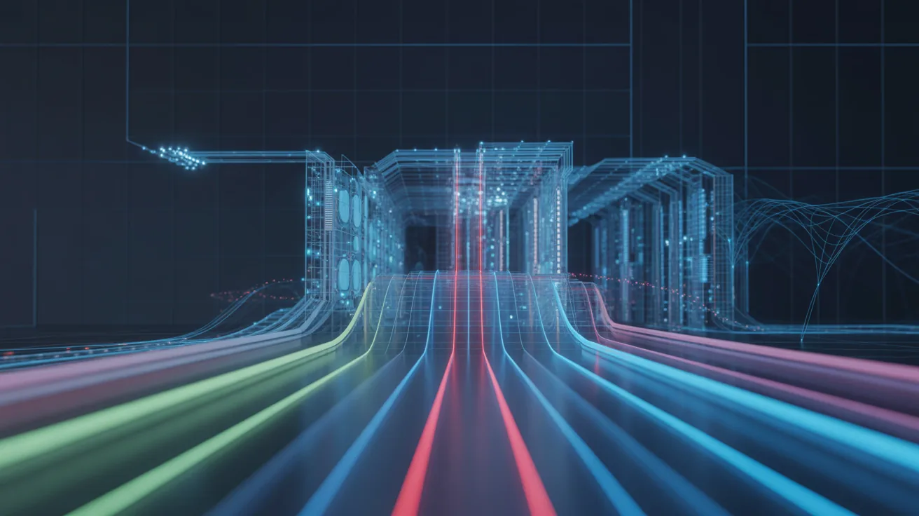 Sensors connected to a digital twin model visualizing live data.
