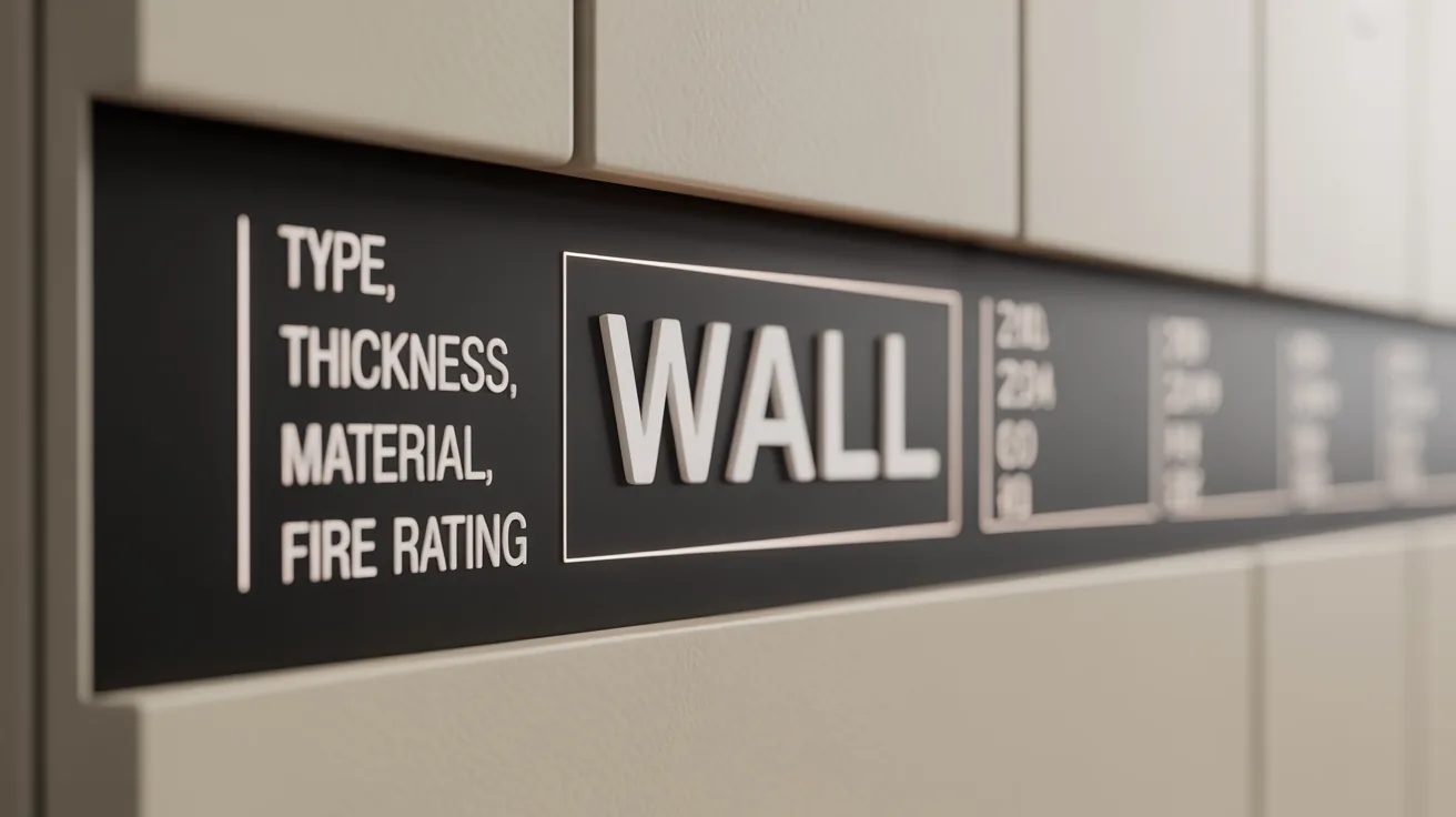 BIM wall object showcasing its data attributes