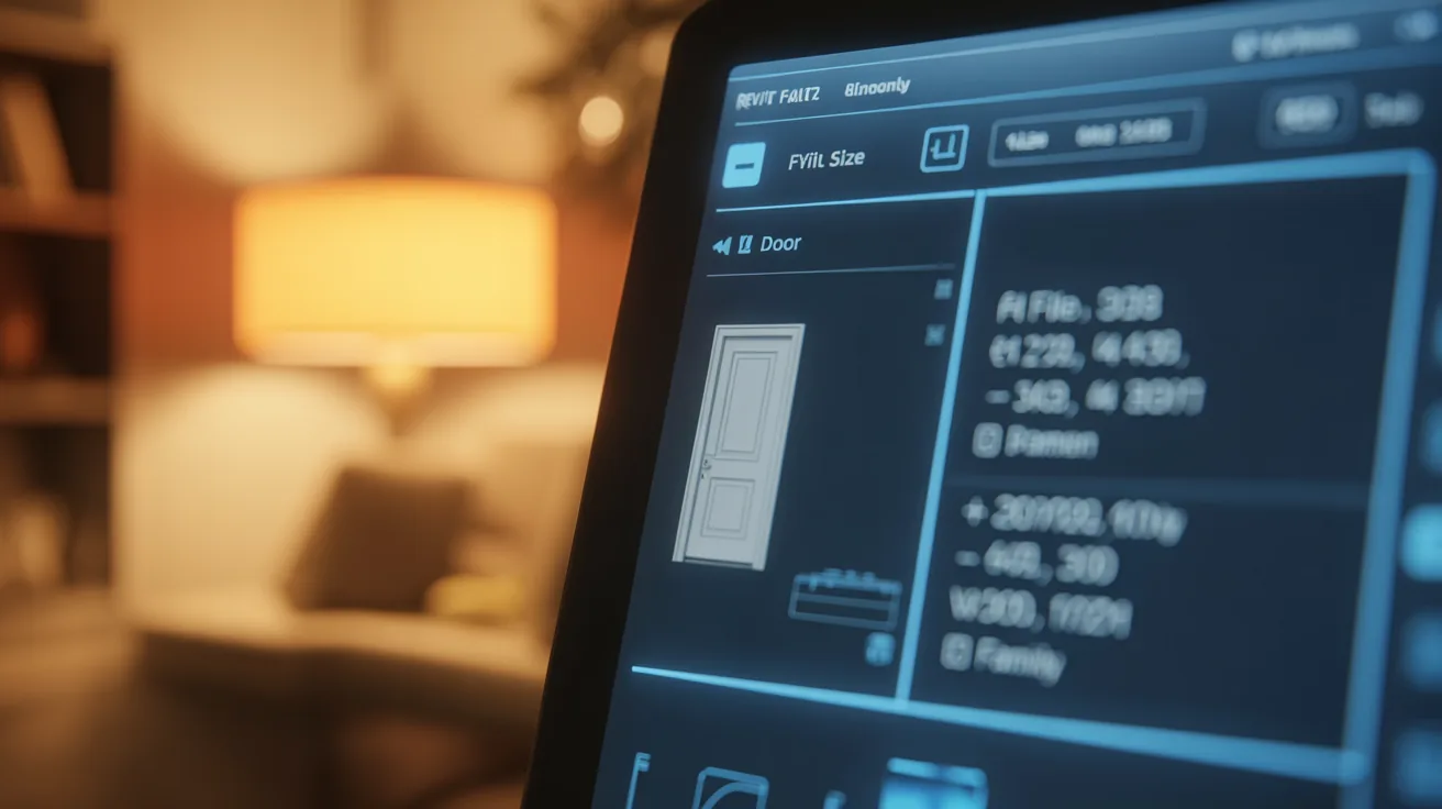 Macro shot of a digital screen showing Revit family parameters
