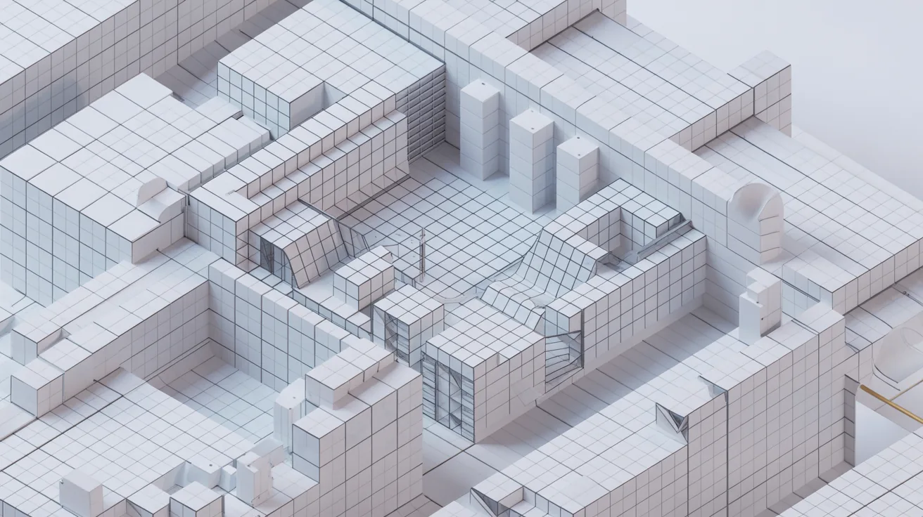 Close-up of a parametric model showing defined variables in generative design architecture