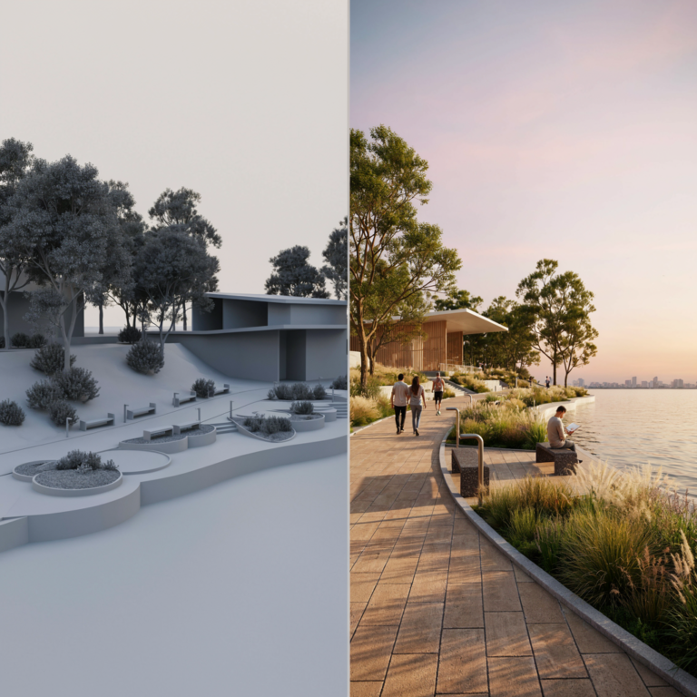 Archfine 3d Model To Render Waterfront Promenade - 3D to Render