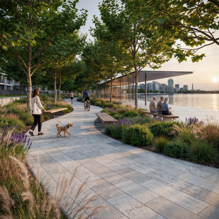 Archfine Render Waterfront Promenade - Landscape